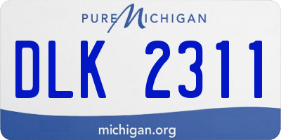 MI license plate DLK2311