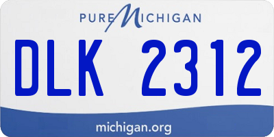 MI license plate DLK2312
