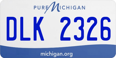 MI license plate DLK2326
