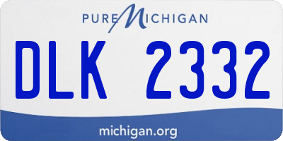 MI license plate DLK2332