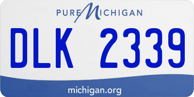 MI license plate DLK2339