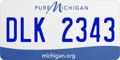 MI license plate DLK2343