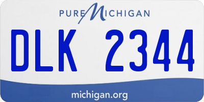 MI license plate DLK2344