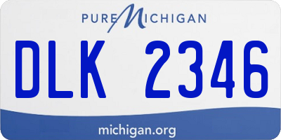 MI license plate DLK2346