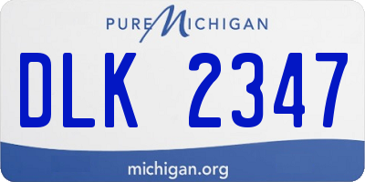 MI license plate DLK2347