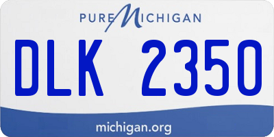 MI license plate DLK2350