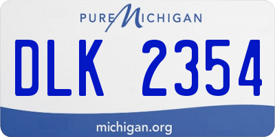 MI license plate DLK2354