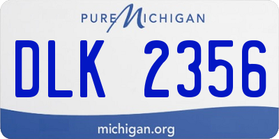 MI license plate DLK2356