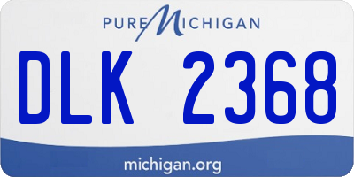 MI license plate DLK2368