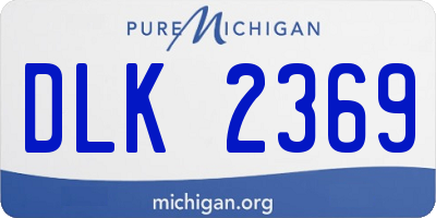 MI license plate DLK2369