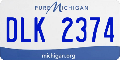 MI license plate DLK2374