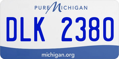 MI license plate DLK2380