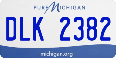 MI license plate DLK2382