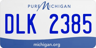 MI license plate DLK2385