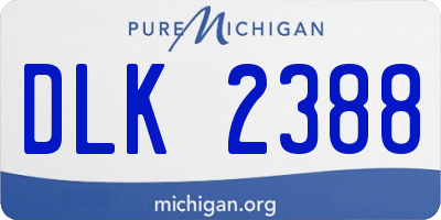 MI license plate DLK2388