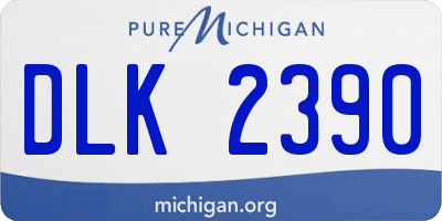 MI license plate DLK2390