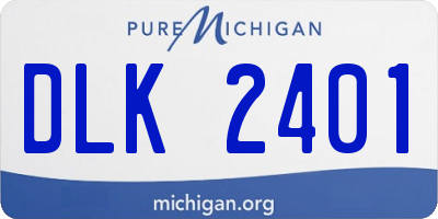 MI license plate DLK2401