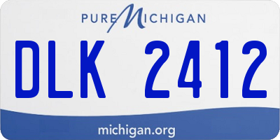 MI license plate DLK2412