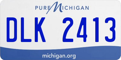MI license plate DLK2413