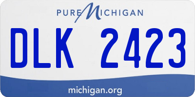 MI license plate DLK2423
