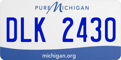 MI license plate DLK2430