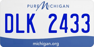 MI license plate DLK2433