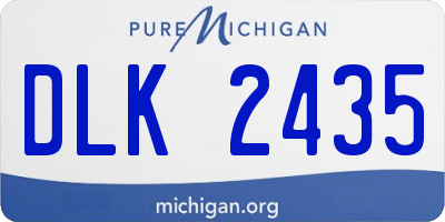 MI license plate DLK2435
