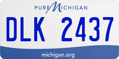 MI license plate DLK2437