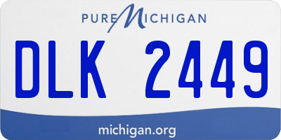 MI license plate DLK2449