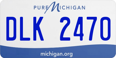 MI license plate DLK2470