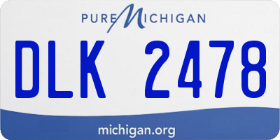MI license plate DLK2478
