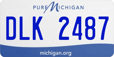 MI license plate DLK2487
