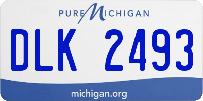 MI license plate DLK2493