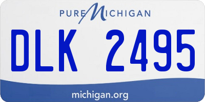MI license plate DLK2495