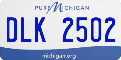 MI license plate DLK2502