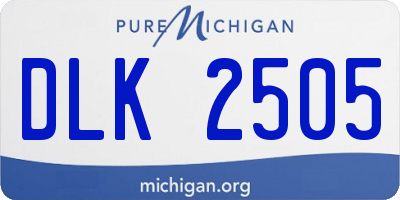 MI license plate DLK2505