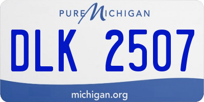MI license plate DLK2507