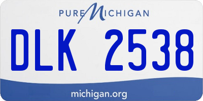 MI license plate DLK2538