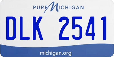 MI license plate DLK2541
