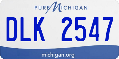MI license plate DLK2547