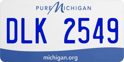 MI license plate DLK2549