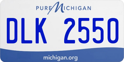 MI license plate DLK2550