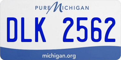 MI license plate DLK2562