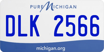 MI license plate DLK2566