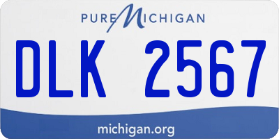 MI license plate DLK2567