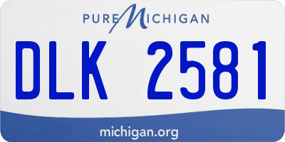 MI license plate DLK2581
