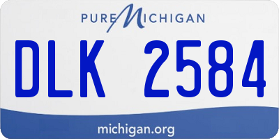 MI license plate DLK2584