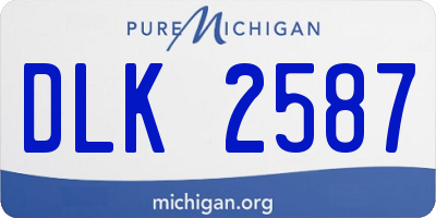 MI license plate DLK2587
