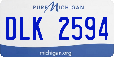 MI license plate DLK2594