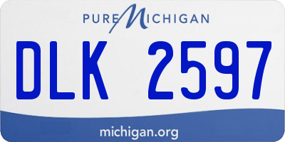 MI license plate DLK2597